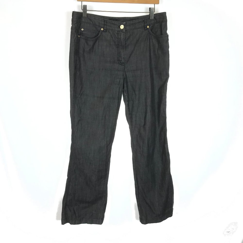 Womens Size 12 12x31 Escada Black Classic Lightweight Denim Straight Leg Jeans